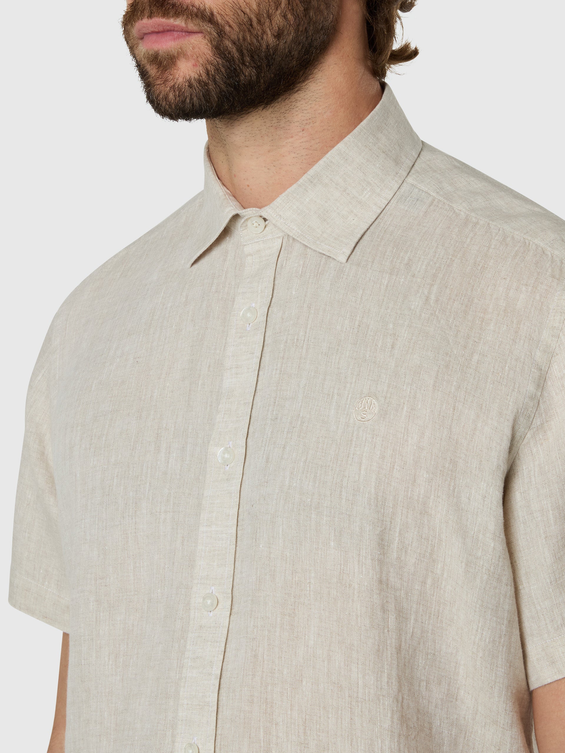 Short-sleeved linen shirt - Image 6