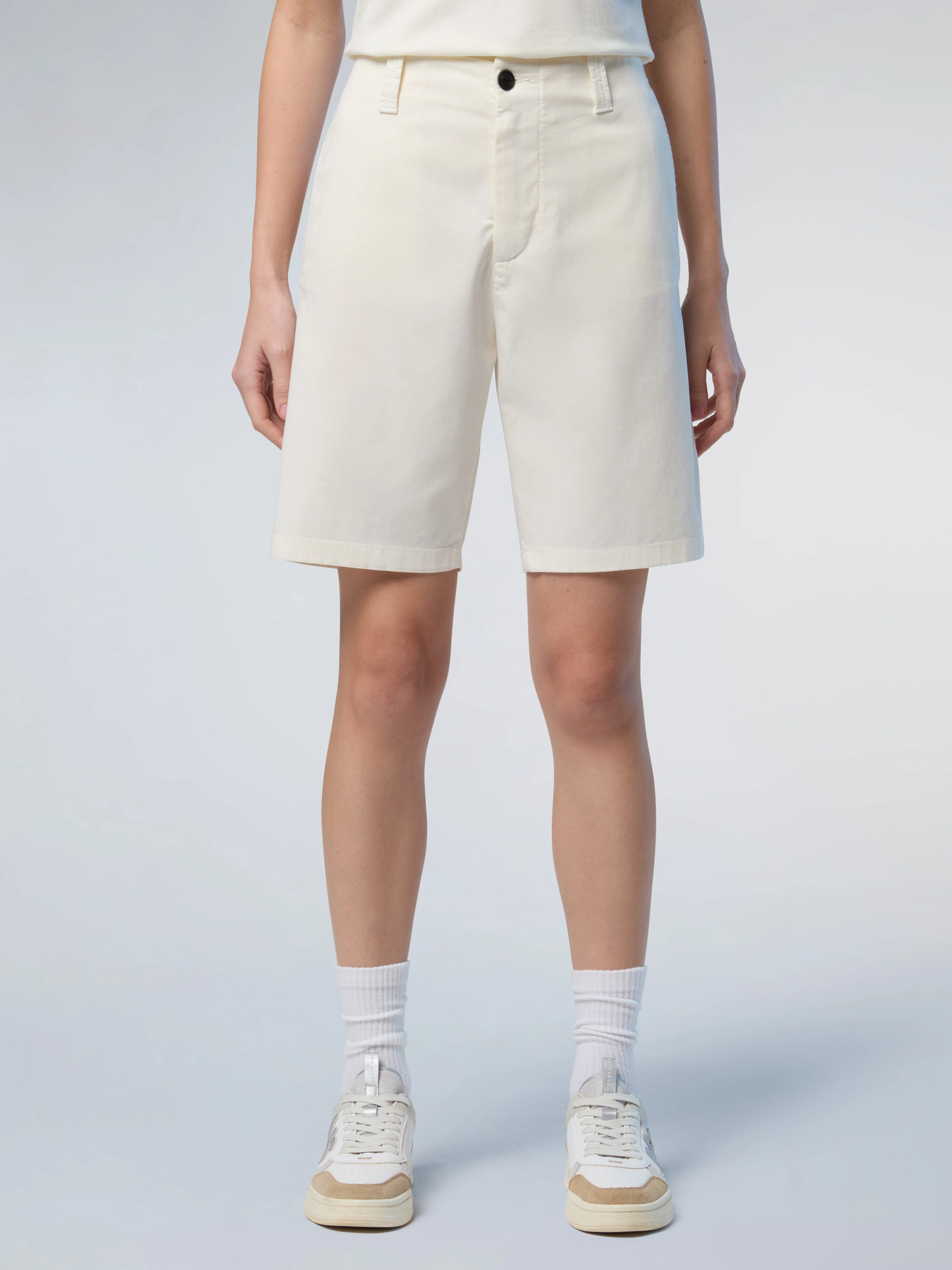 High-waisted chino shorts