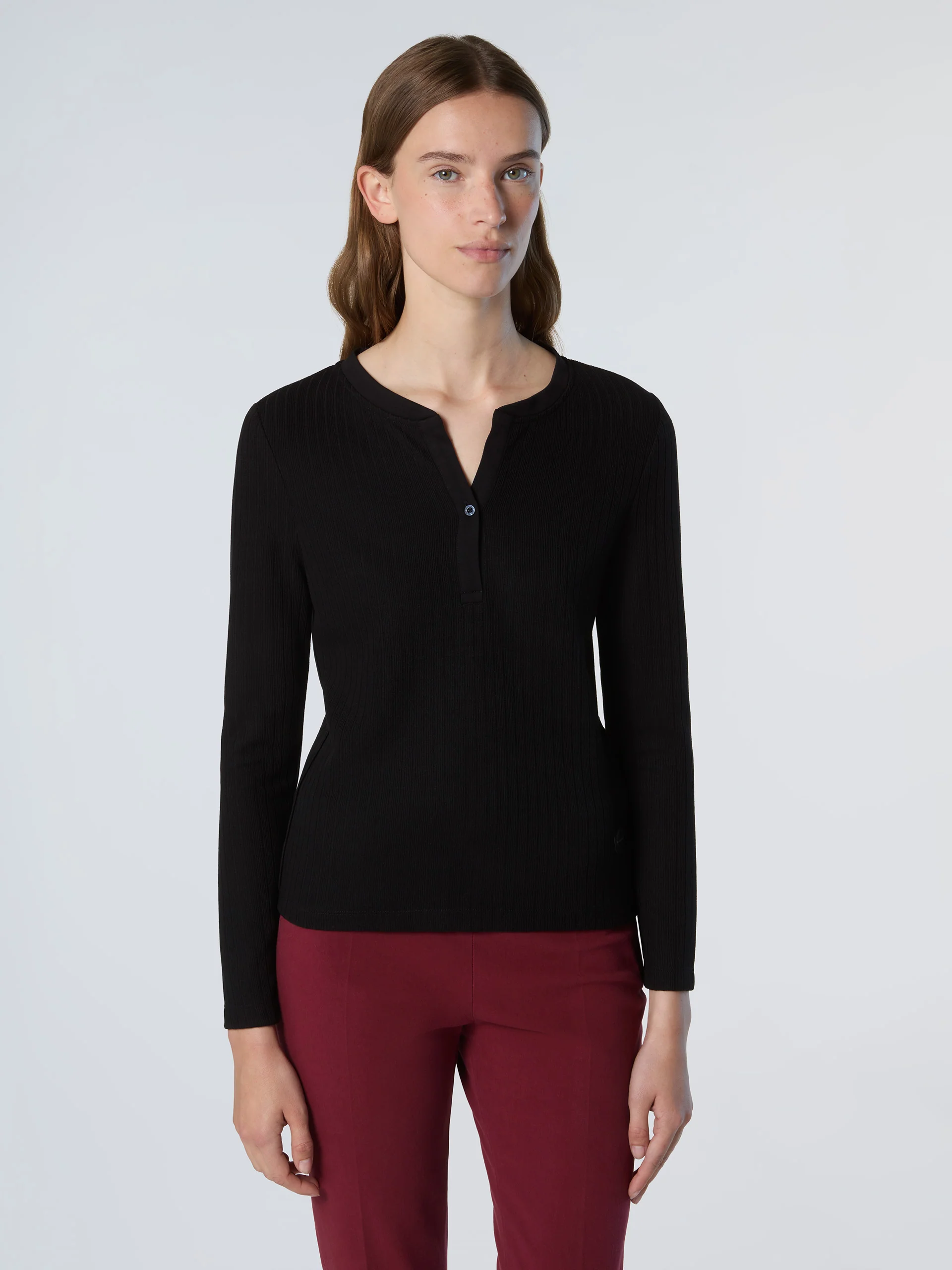 Ribbed jersey Henley top - Image 7