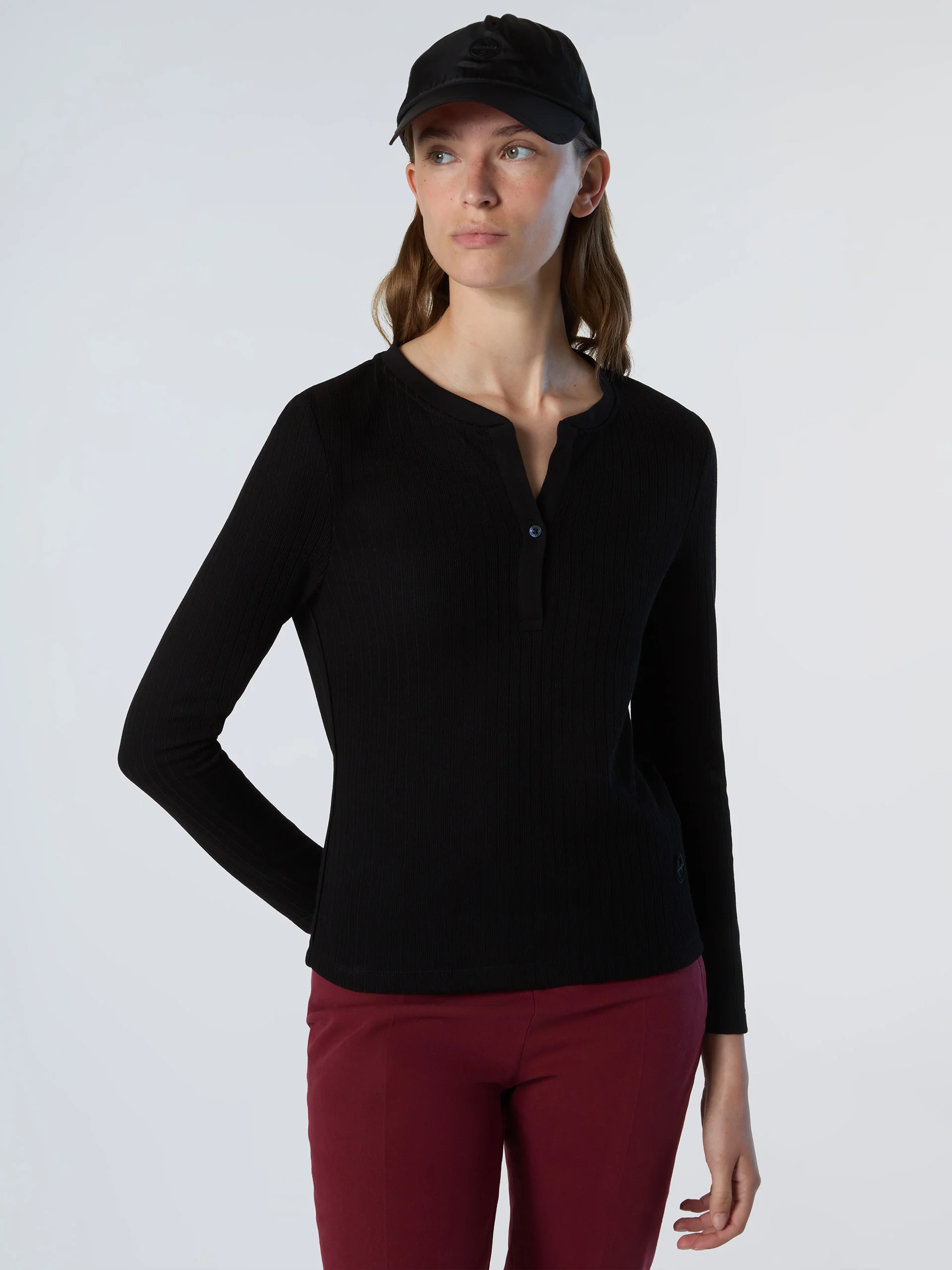 Ribbed jersey Henley top - Image 8