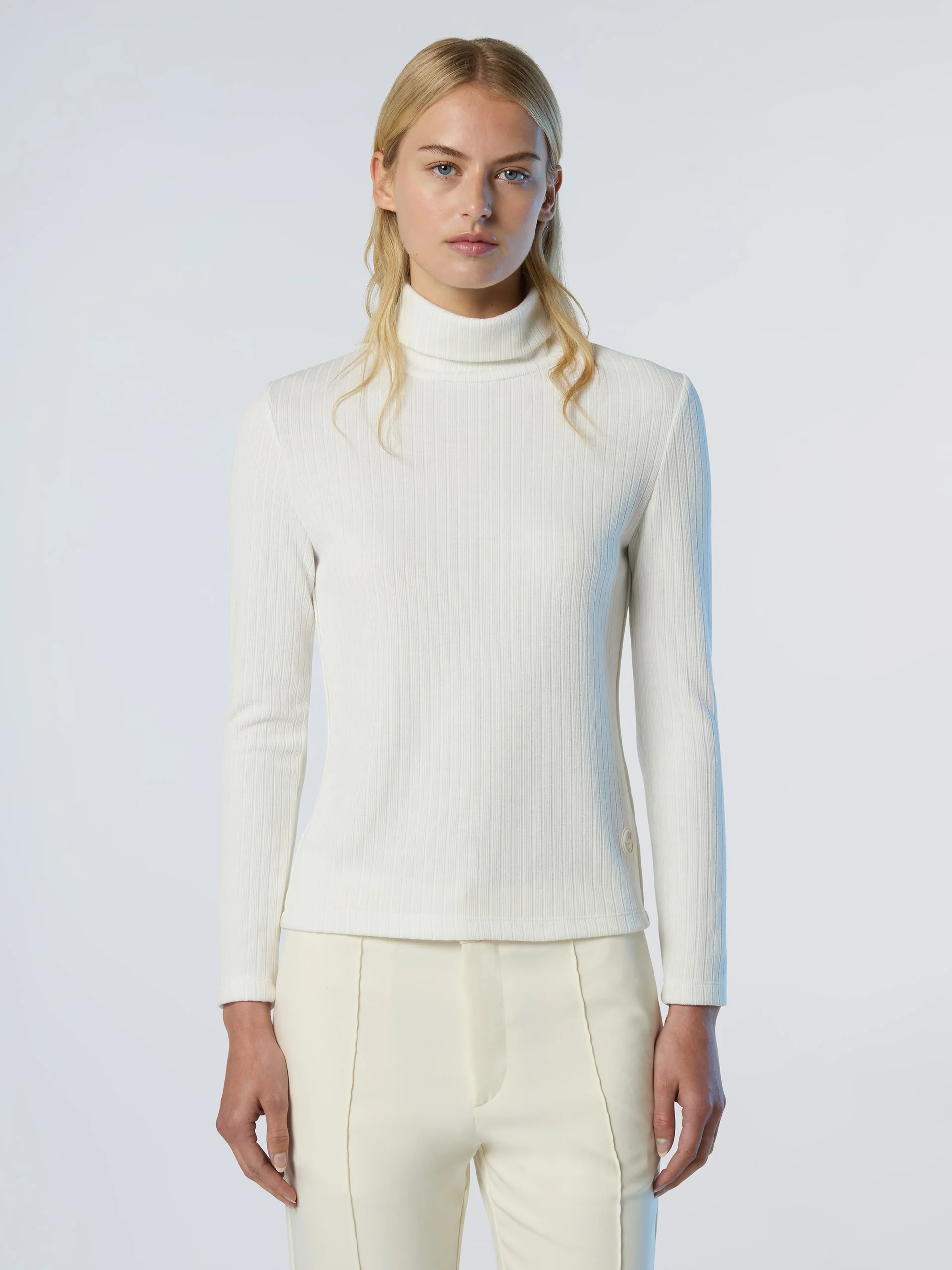 Ribbed jersey turtle-neck