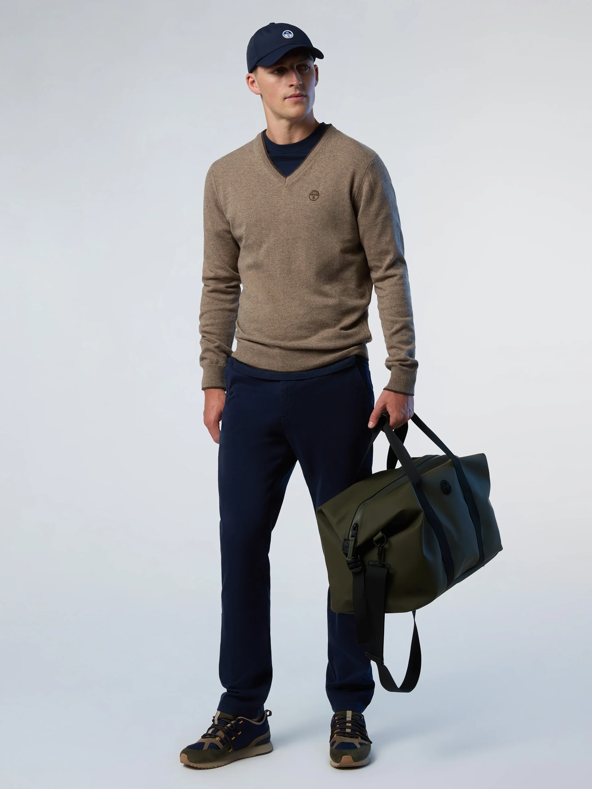 V-neck sweater with embroidered logo - Image 5