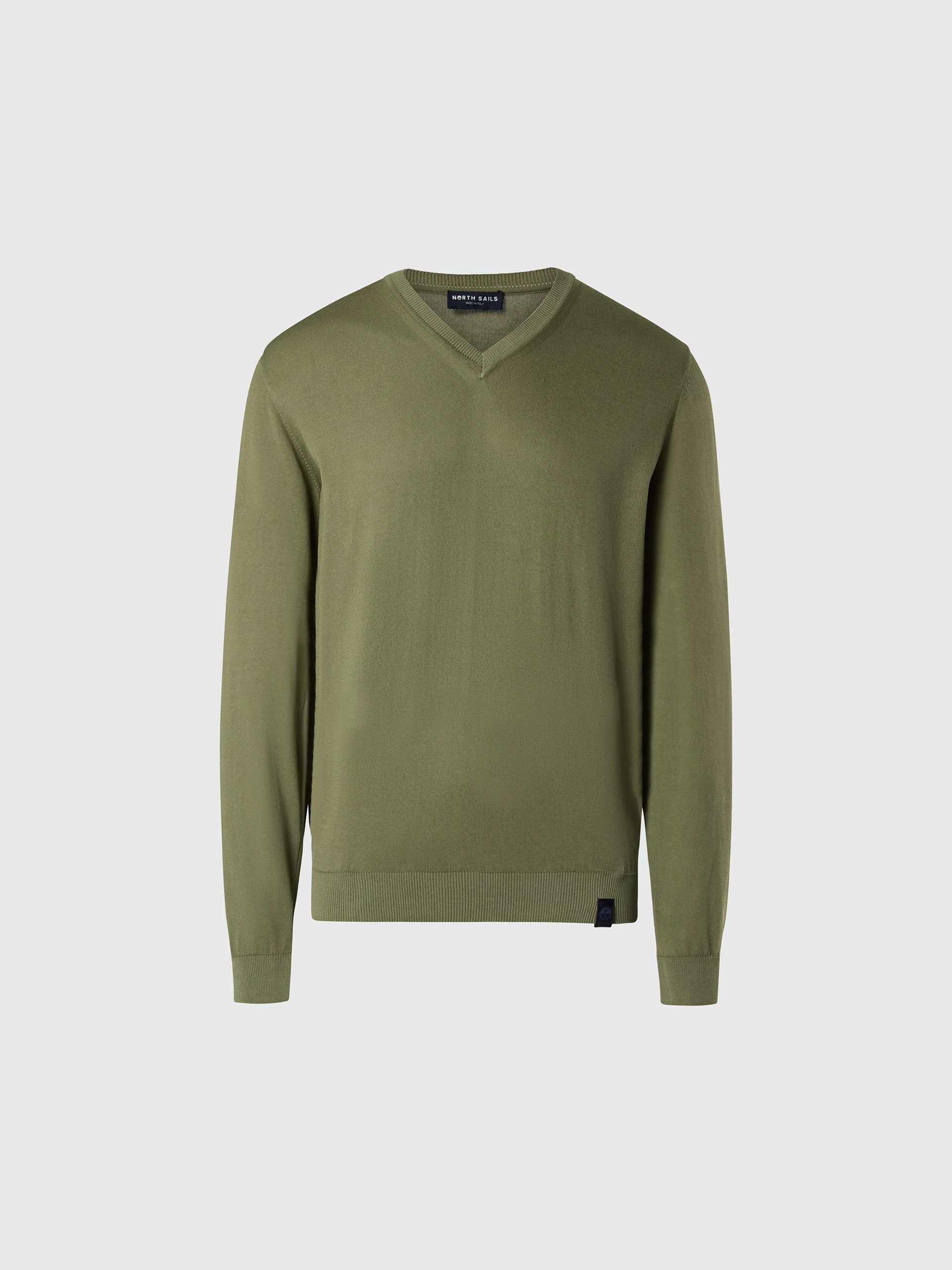 V-neck sweater with logo label - Image 3