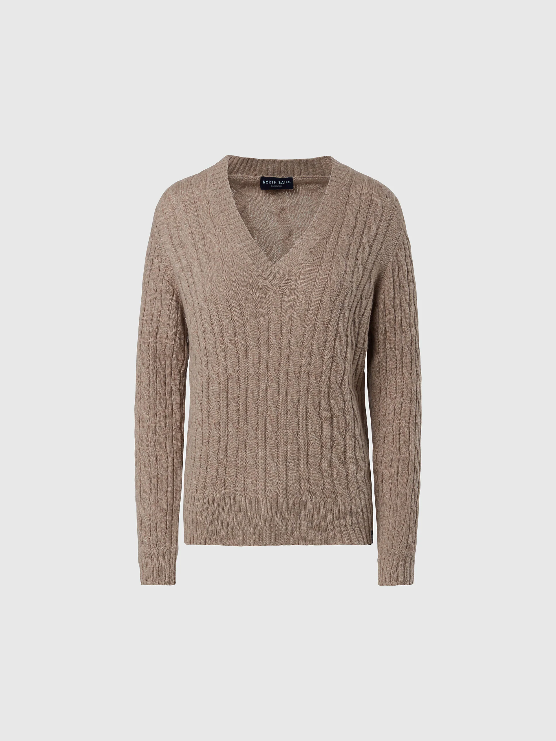 Cashmere Aran V-neck sweater - Image 10