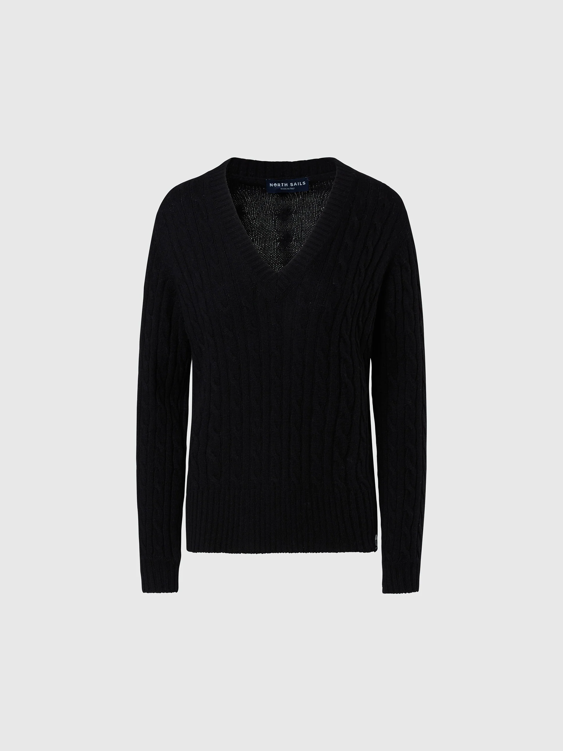 Cashmere Aran V-neck sweater - Image 16