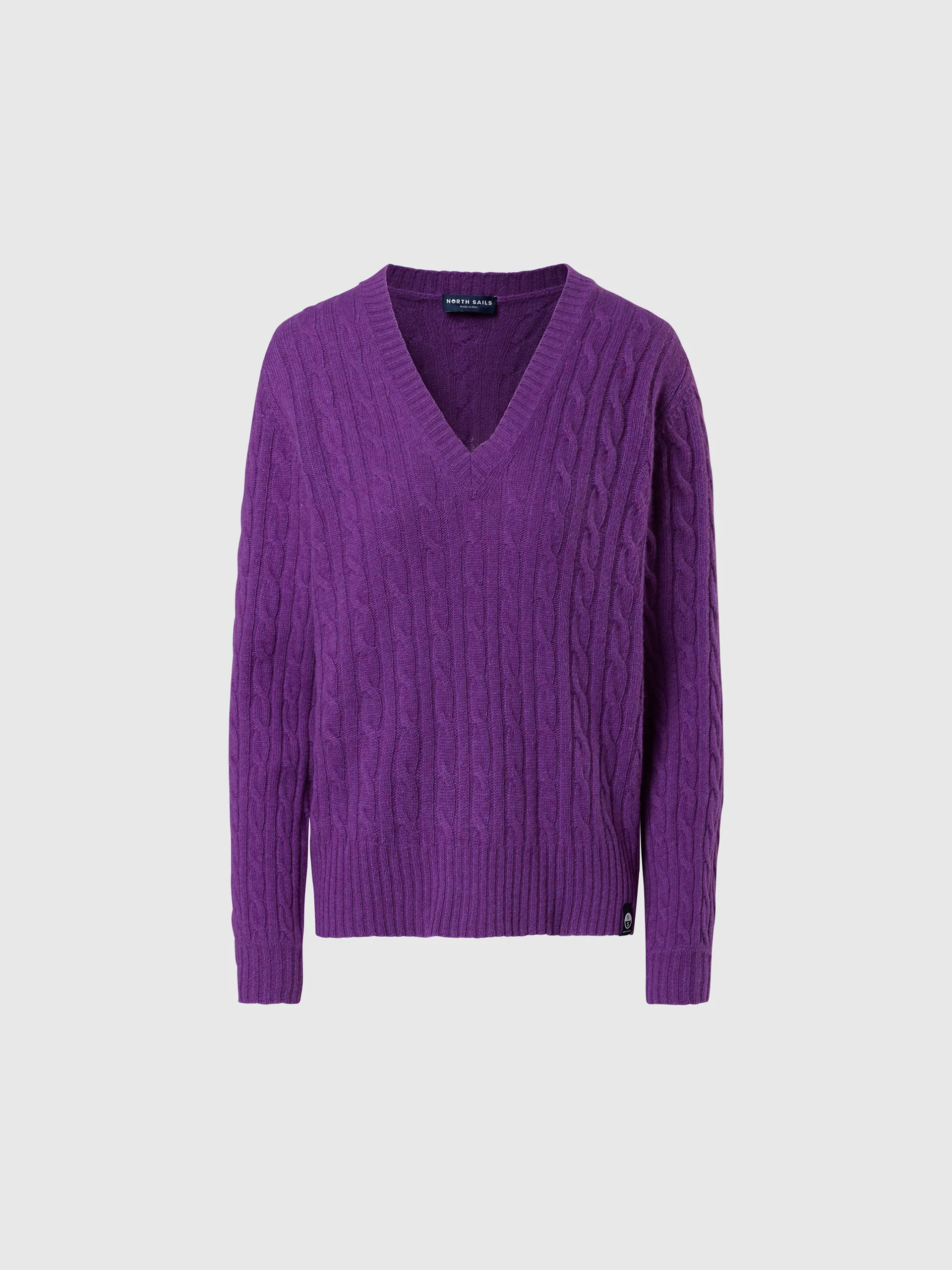 Cashmere Aran V-neck sweater - Image 3