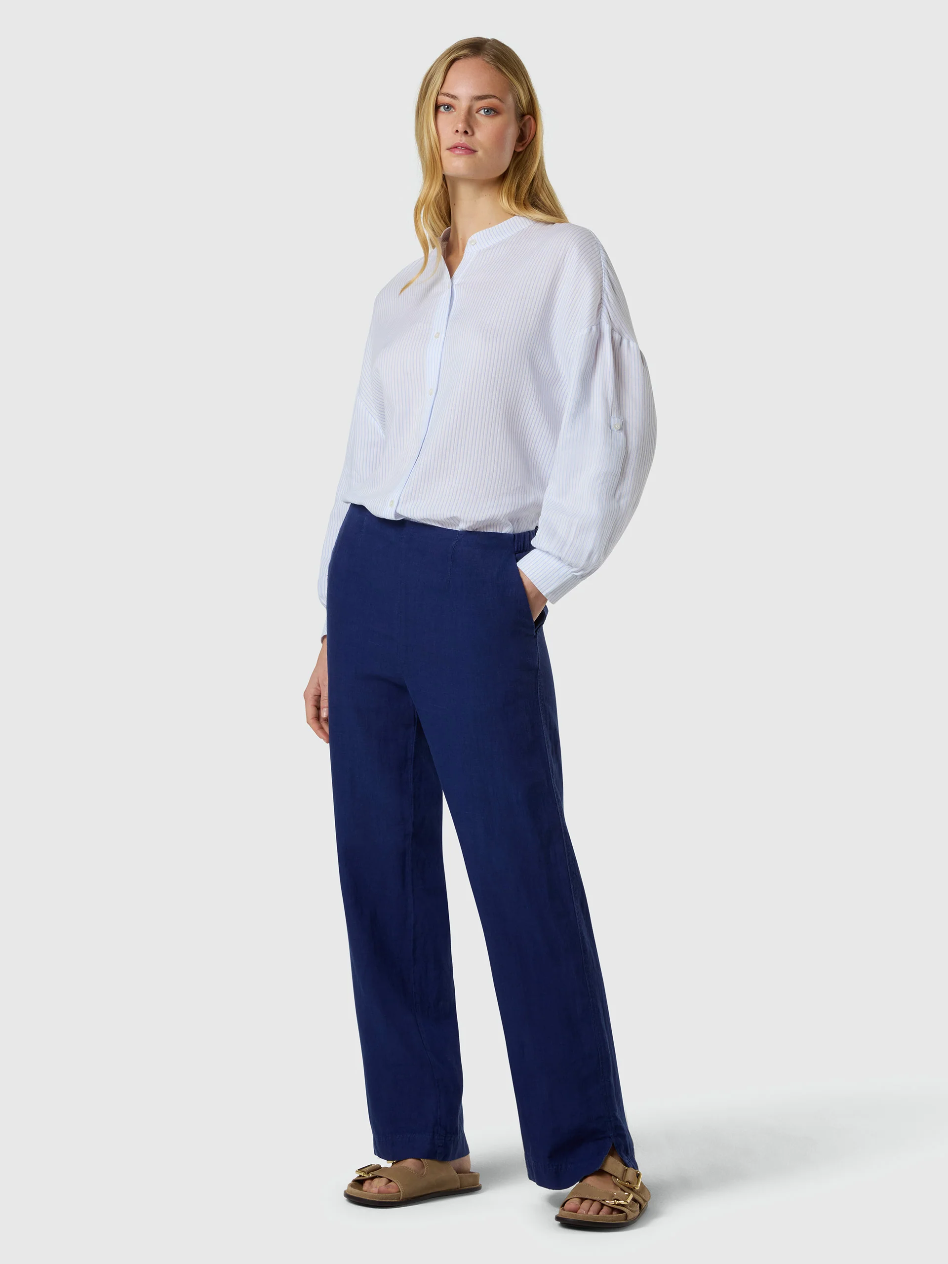Linen paperbag waist pants - Image 8
